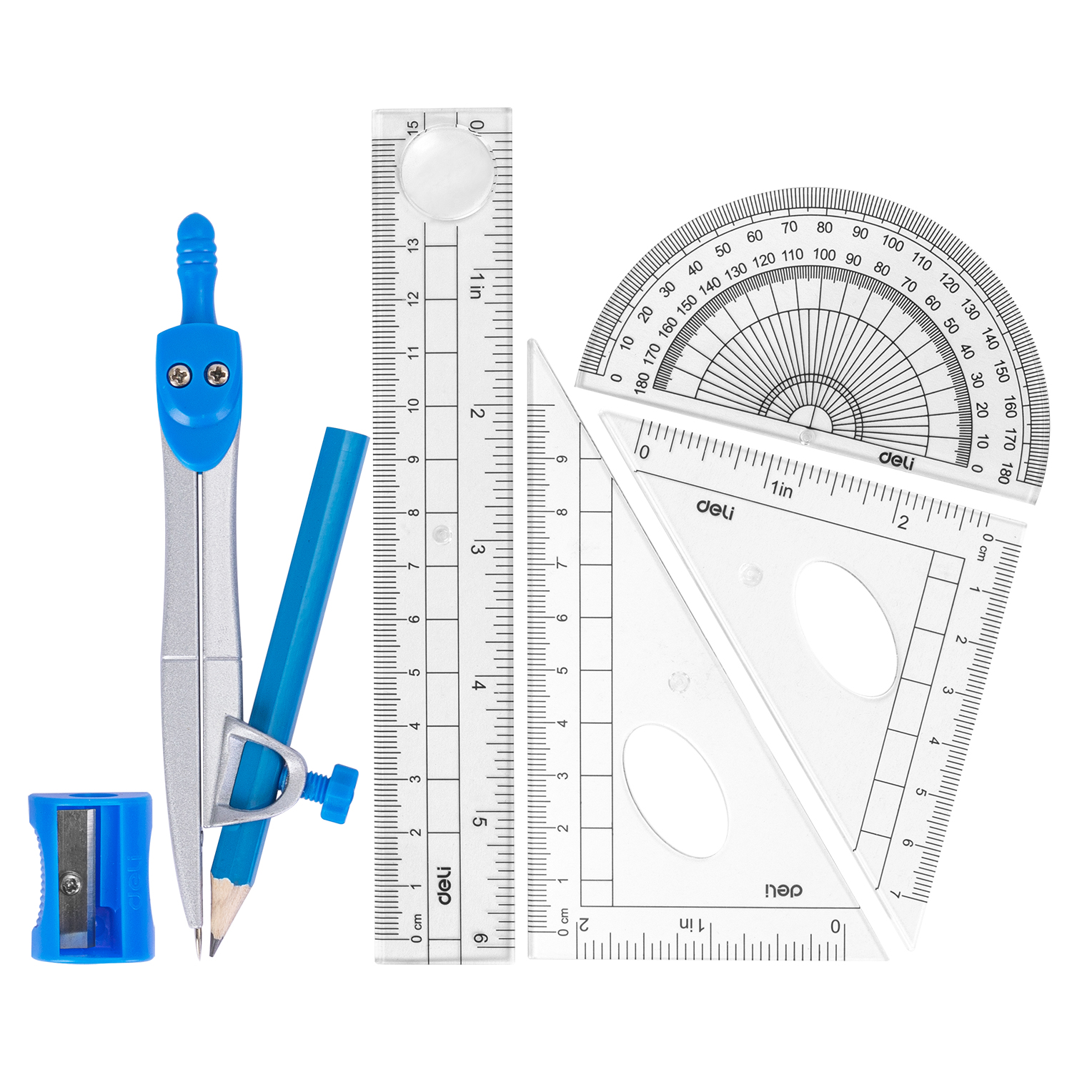 Bộ thước Eke Deli EH600 - Combo 4 món đầy đủ cho môn toán hình - Ảnh 4
