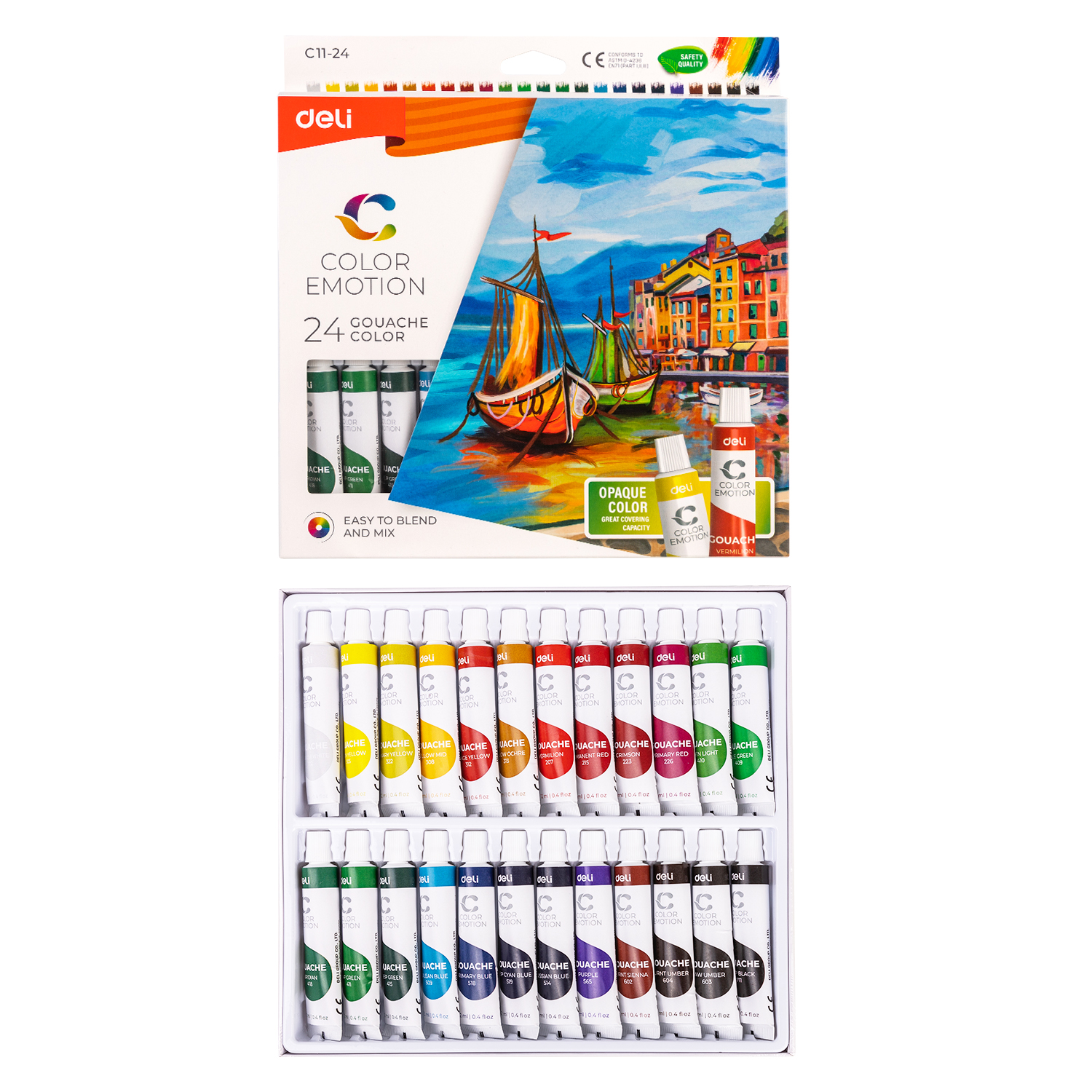 Màu Gouache Deli EC11 - Màu sắc rực rỡ độ che phủ cao - Ảnh 4