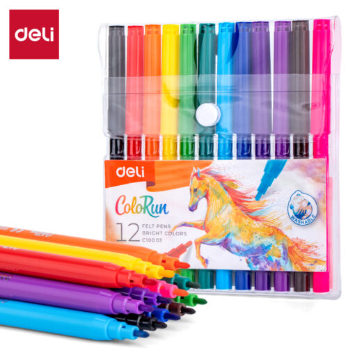 Bút màu nước Deli EC10003 - Đầu bút êm ái mực ra đều màu tươi sáng