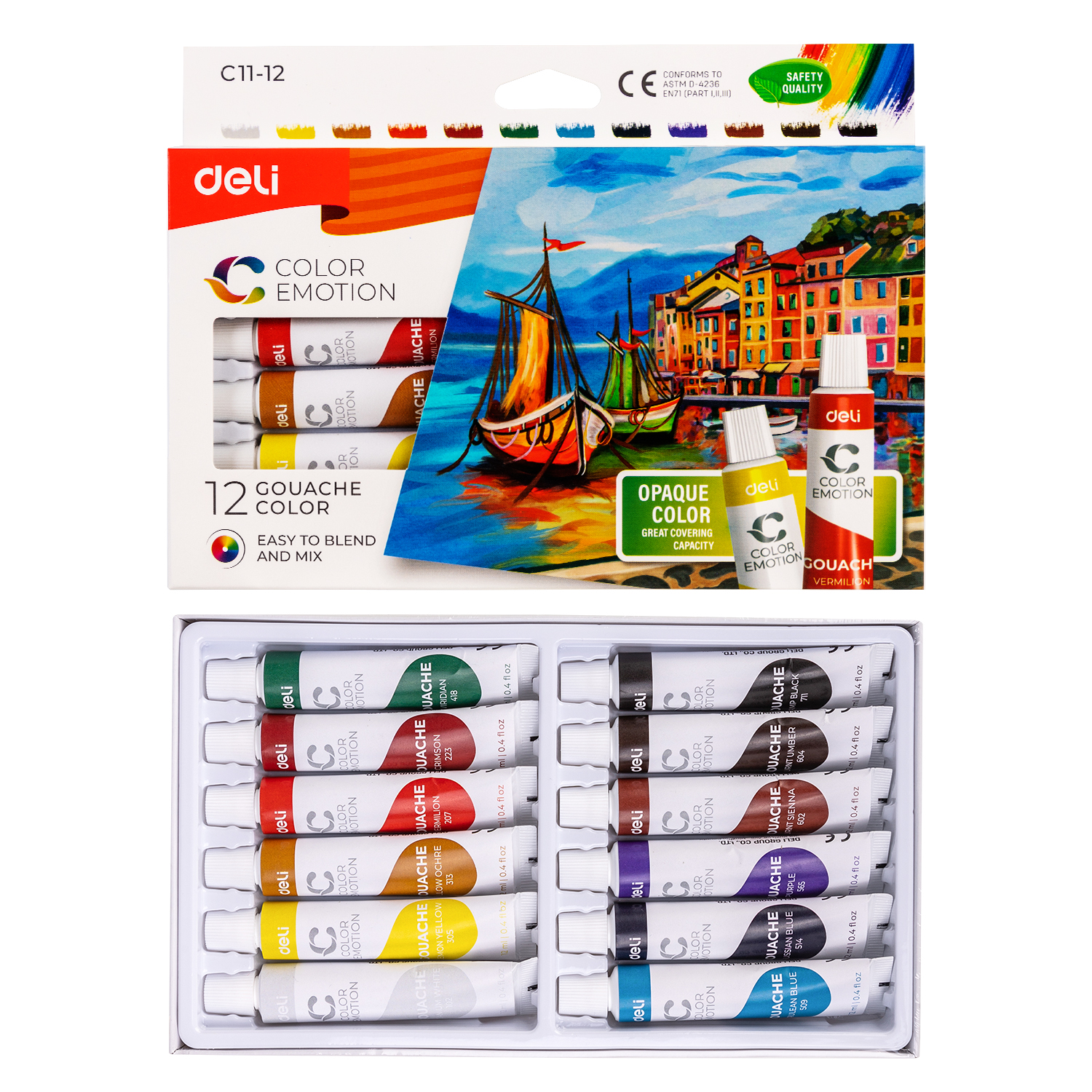 Màu Gouache Deli EC11 - Màu sắc rực rỡ độ che phủ cao - Ảnh 3